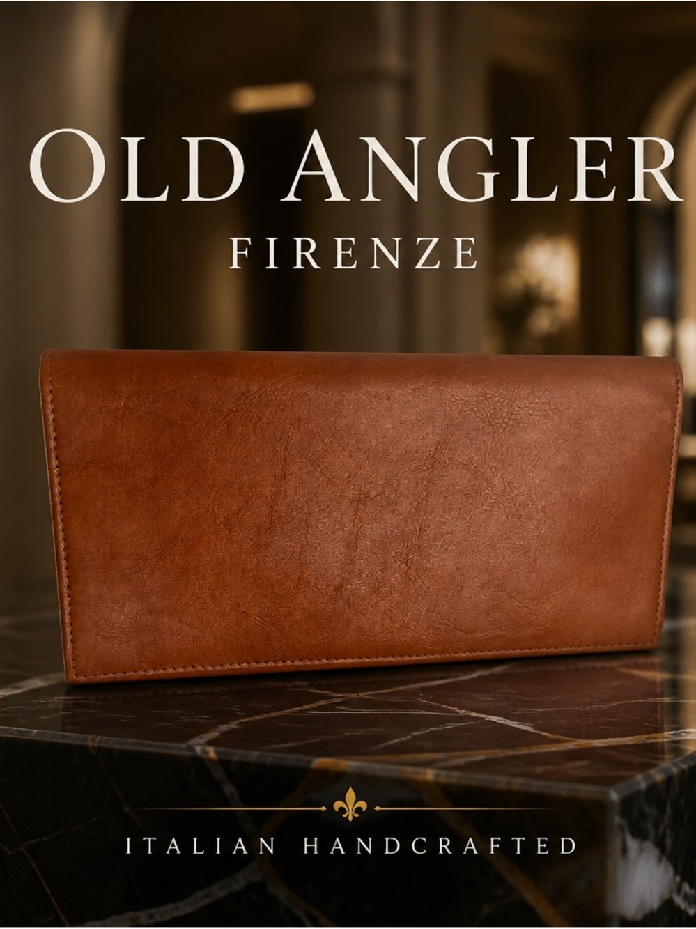 NWOT Old Angler Firenze full grain calfskin leather Forentine Edition clutch